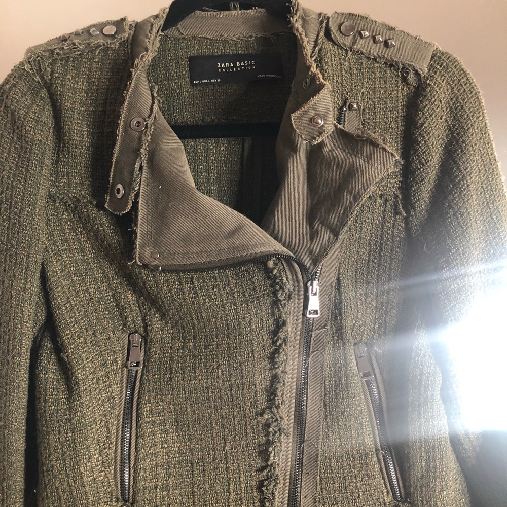 Crop jacket army green